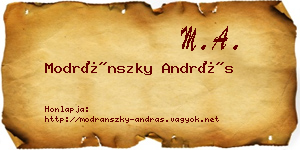 Modránszky András névjegykártya