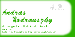 andras modranszky business card