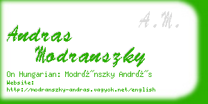 andras modranszky business card